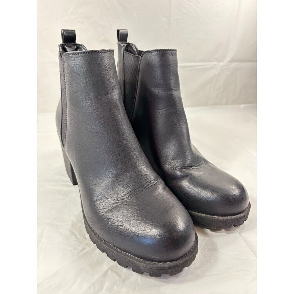 Dirty Laundry Lita Black Leather Heeled Chelsea Boot Women's Size 9.5